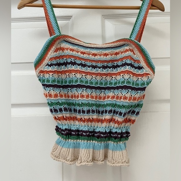 NWOT Line and Dot crochet crop top  size small - Picture 1 of 4